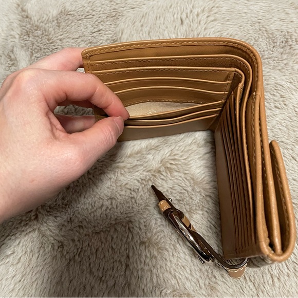 Coach Brown Tan Signature Jacquard Wallet - Picture 11 of 16